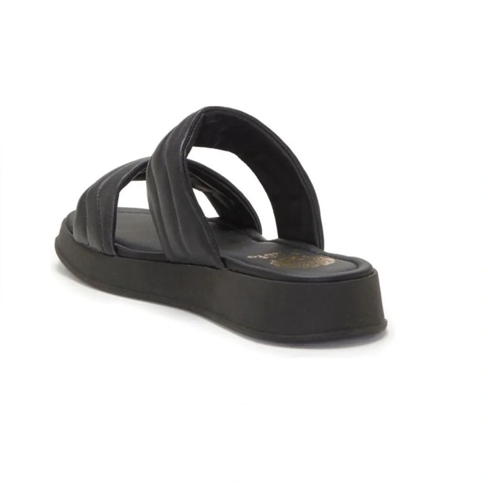 Vince Camuto Black Open Toe Sandals with‎ Thick Sole and Padded Straps